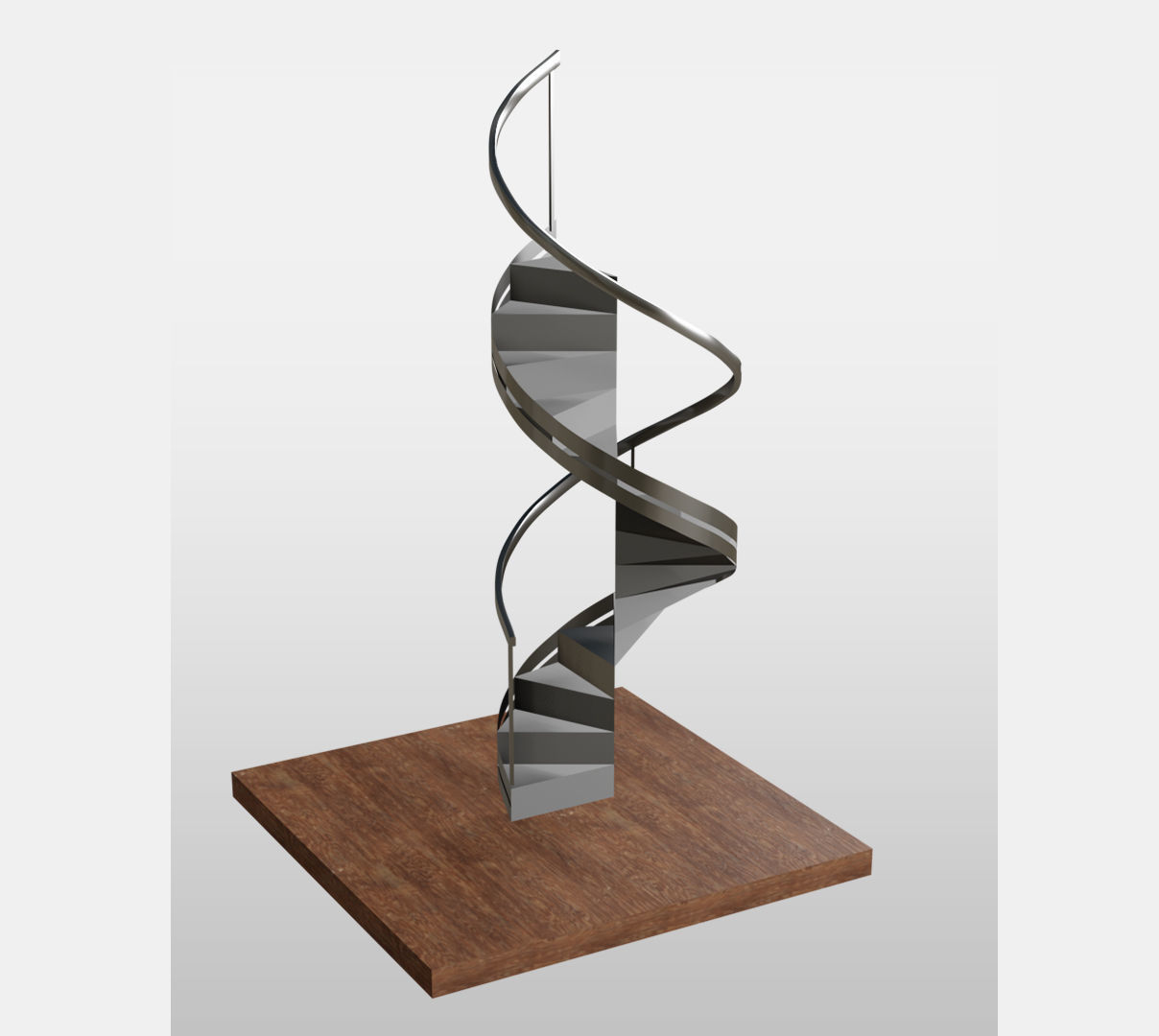Spiral staircase Low-poly 3D model_1