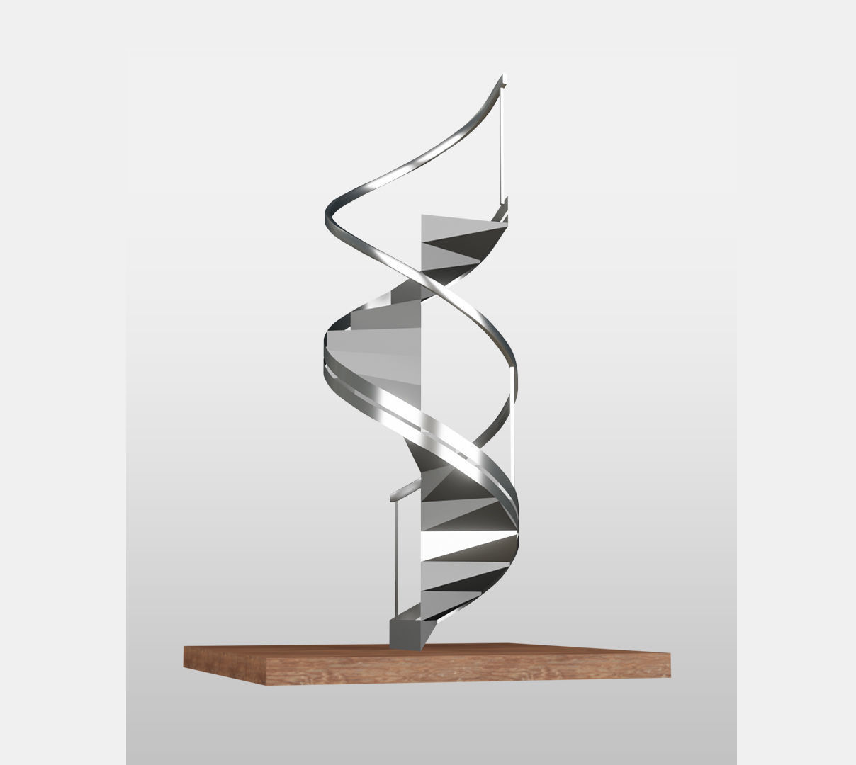 Spiral staircase Low-poly 3D model_4