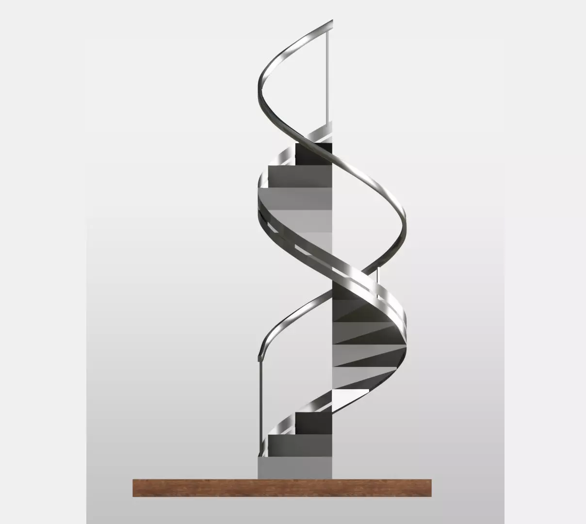 Spiral staircase Low-poly 3D model_0