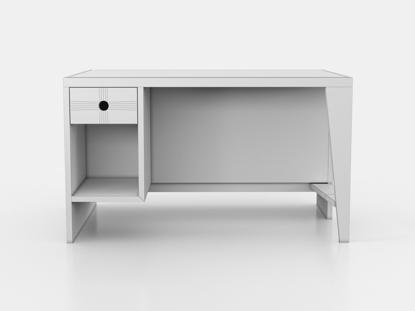 Pierre Jeanneret Pigeonhole desk 3D model_3