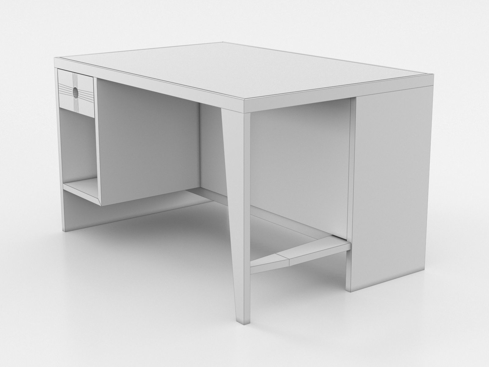 Pierre Jeanneret Pigeonhole desk 3D model_5