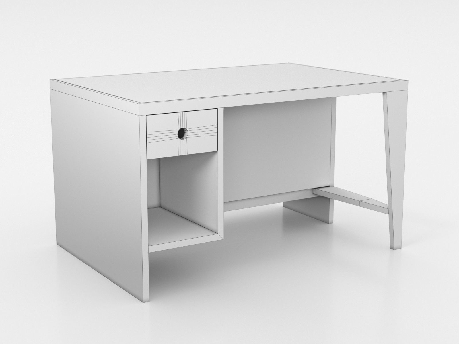 Pierre Jeanneret Pigeonhole desk 3D model_1