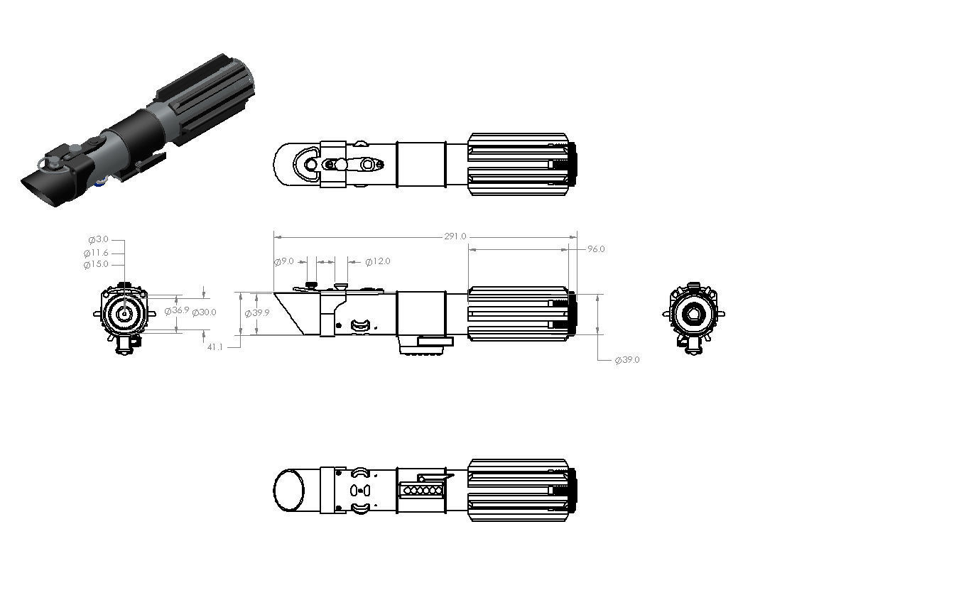 Darth Vader Lightsaber 3D print model_5
