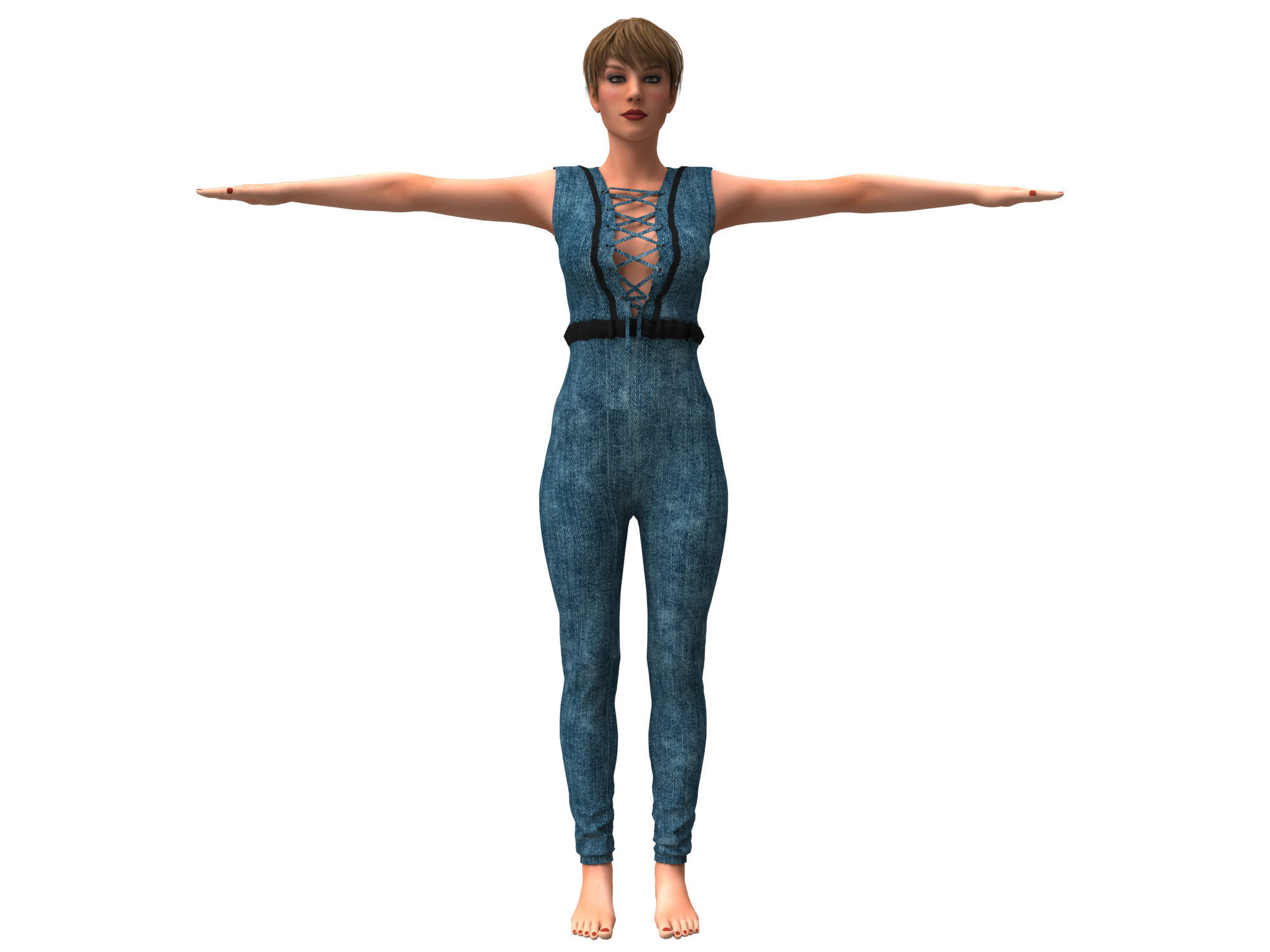 3d realistic womans with  clothing design 3D model_1
