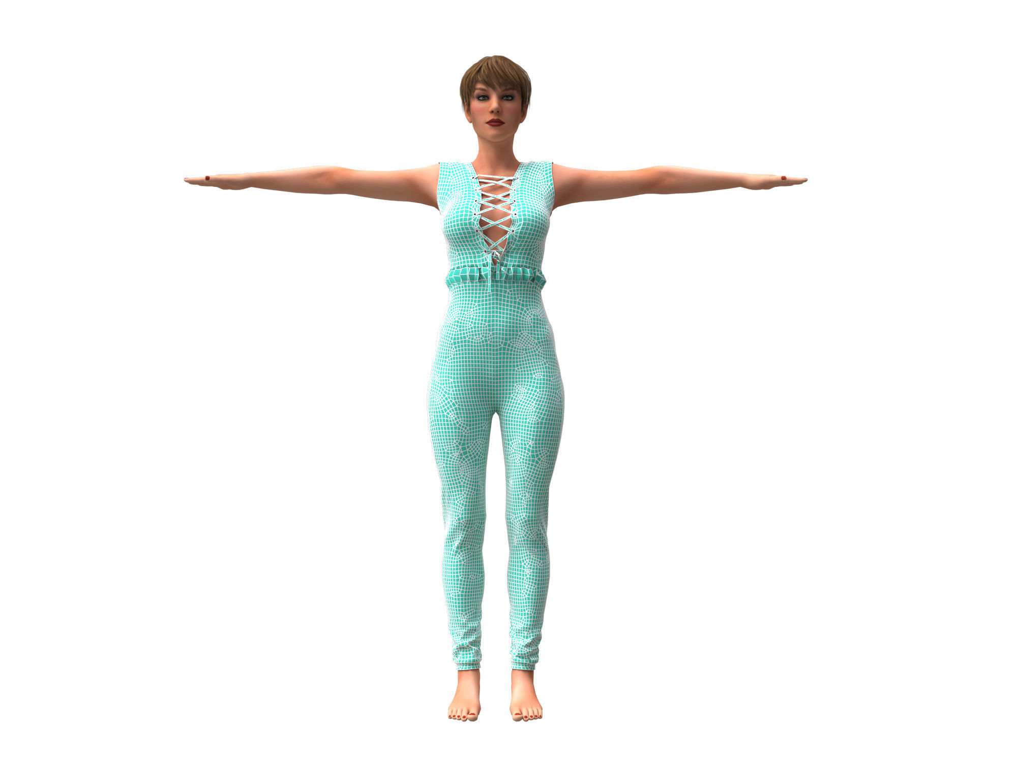 3d realistic womans with  clothing design 3D model_9