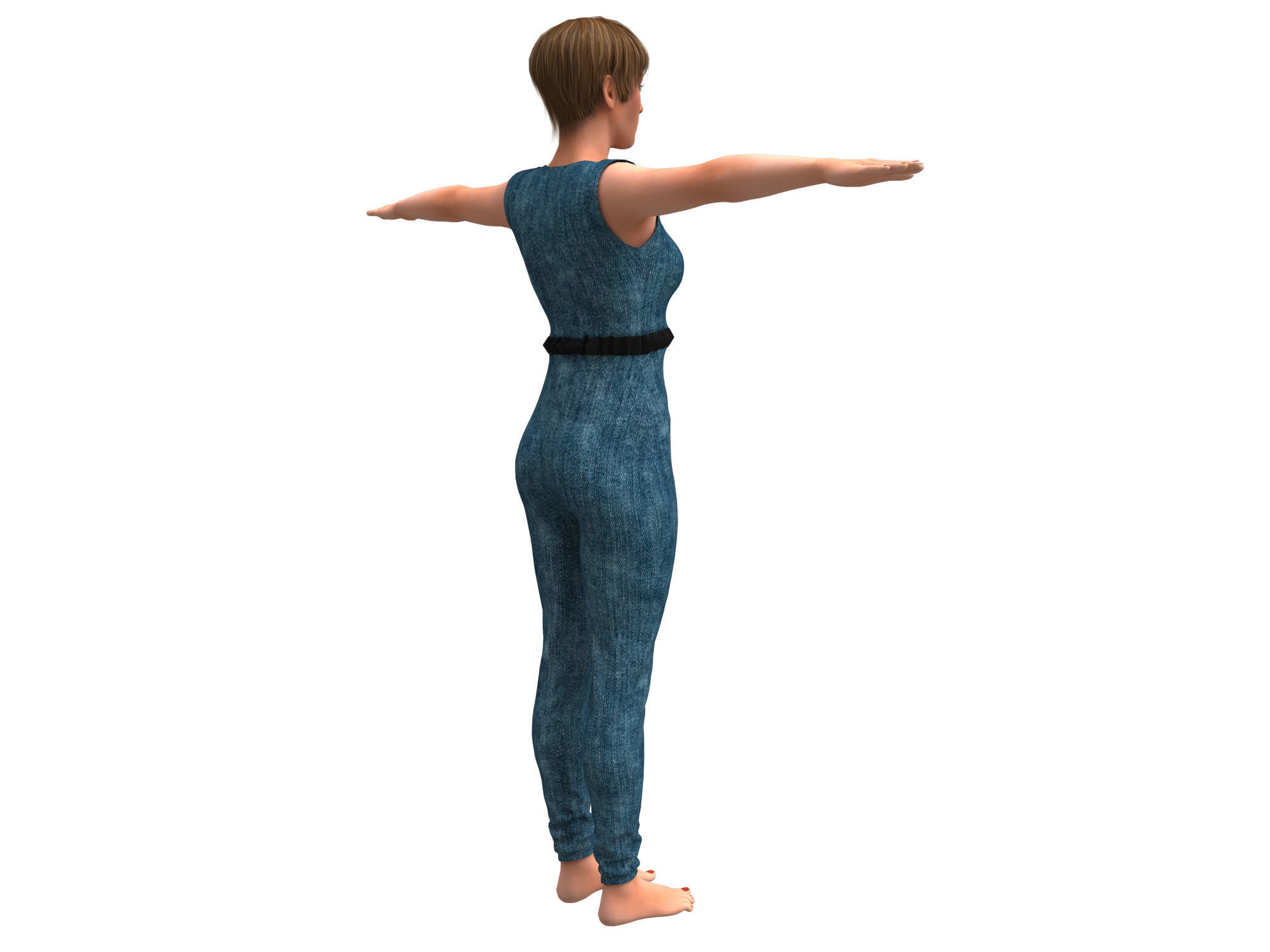 3d realistic womans with  clothing design 3D model_6