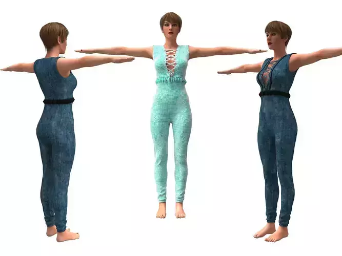 3d realistic womans with  clothing design 3D model