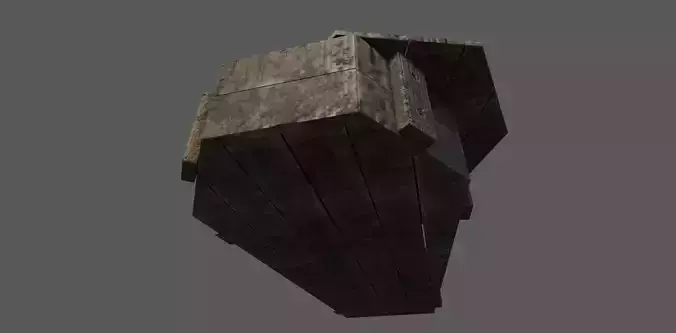 Old Wooden Coffin Low-poly 3D model