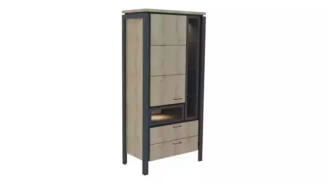 Cabinet tall with doors and drawers