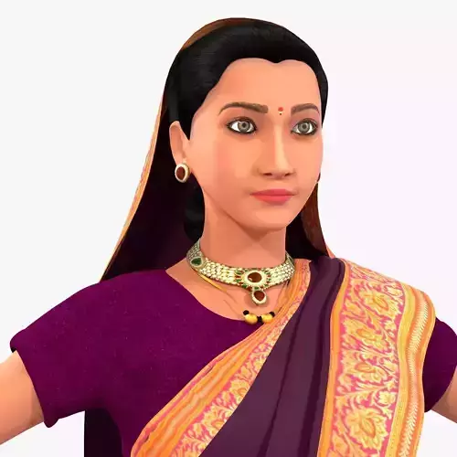 Woman in Sari Vanita 3D model