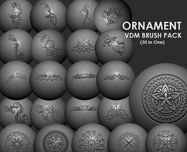 Ornament VDM Brush Pack 30 in one 3D model