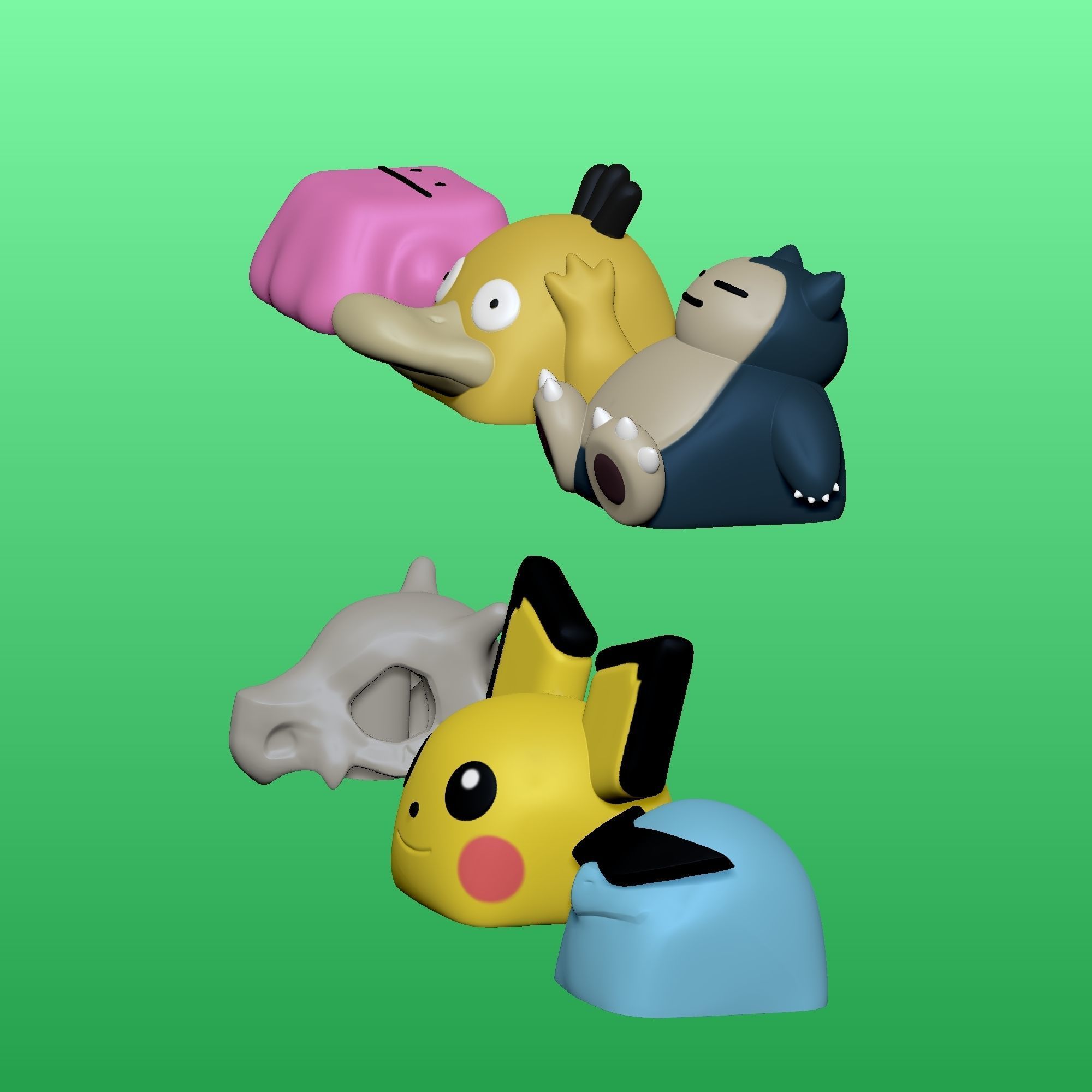 6 Keycaps for mechanical Keyboard - POKEMON Edition Vol 2 -  3D print model_11