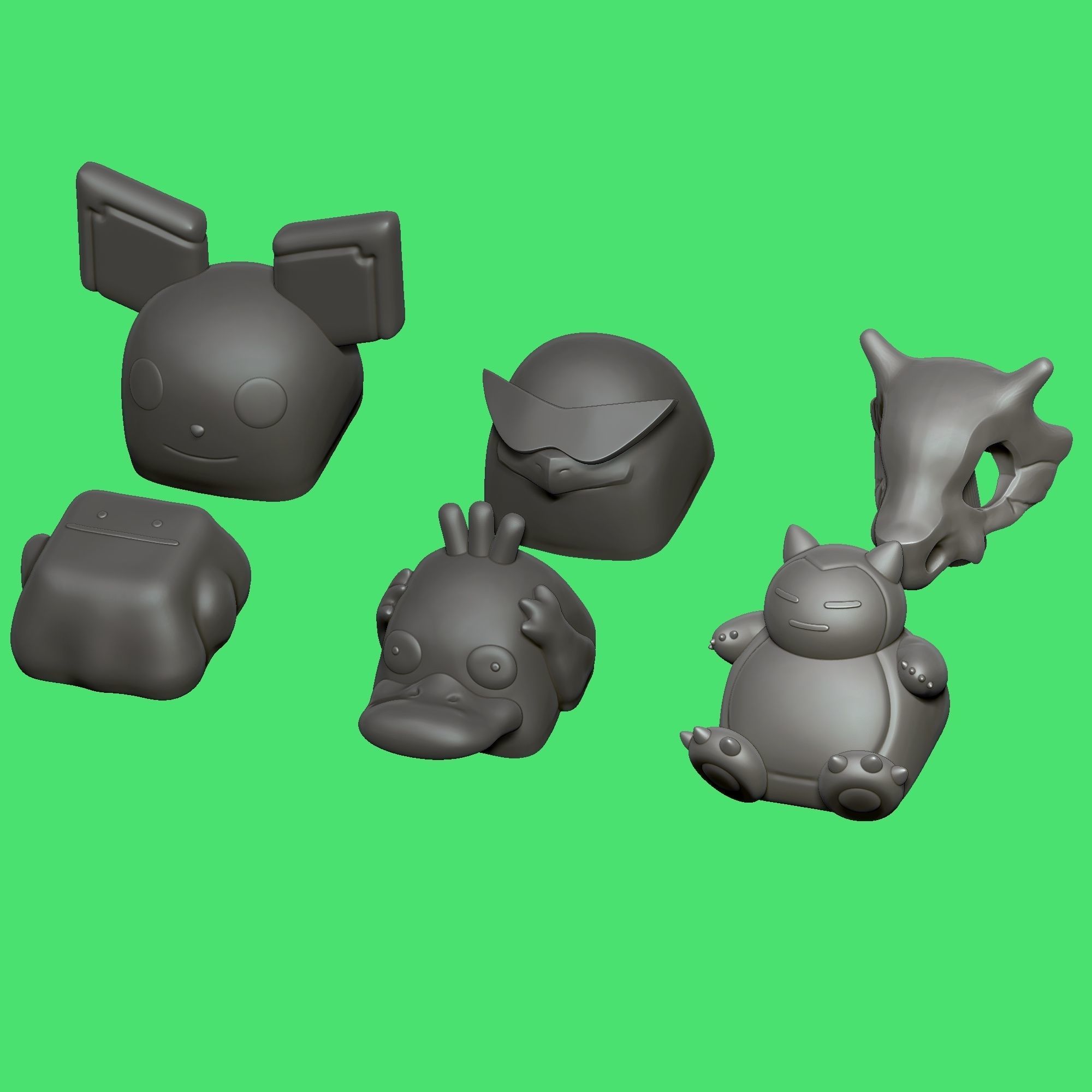 6 Keycaps for mechanical Keyboard - POKEMON Edition Vol 2 -  3D print model_7