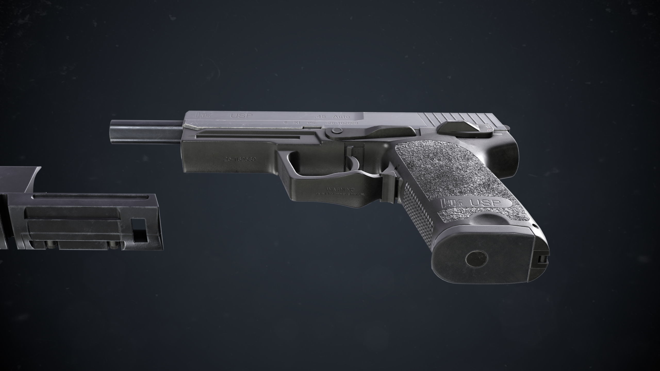 Heckler and Koch USP Match Low-poly 3D model_7