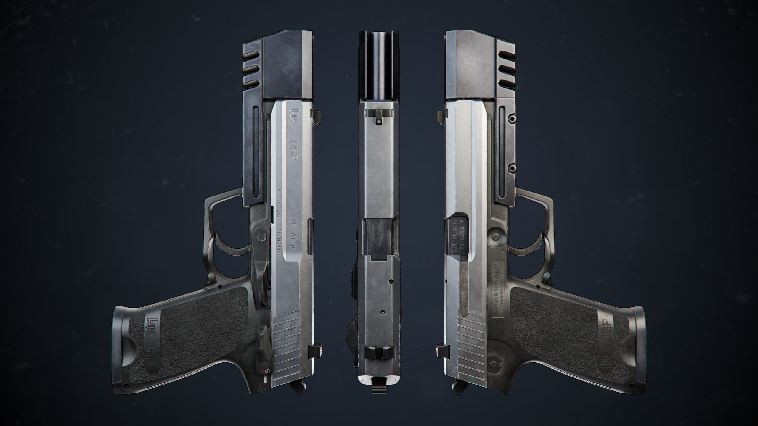 Heckler and Koch USP Match Low-poly 3D model_12