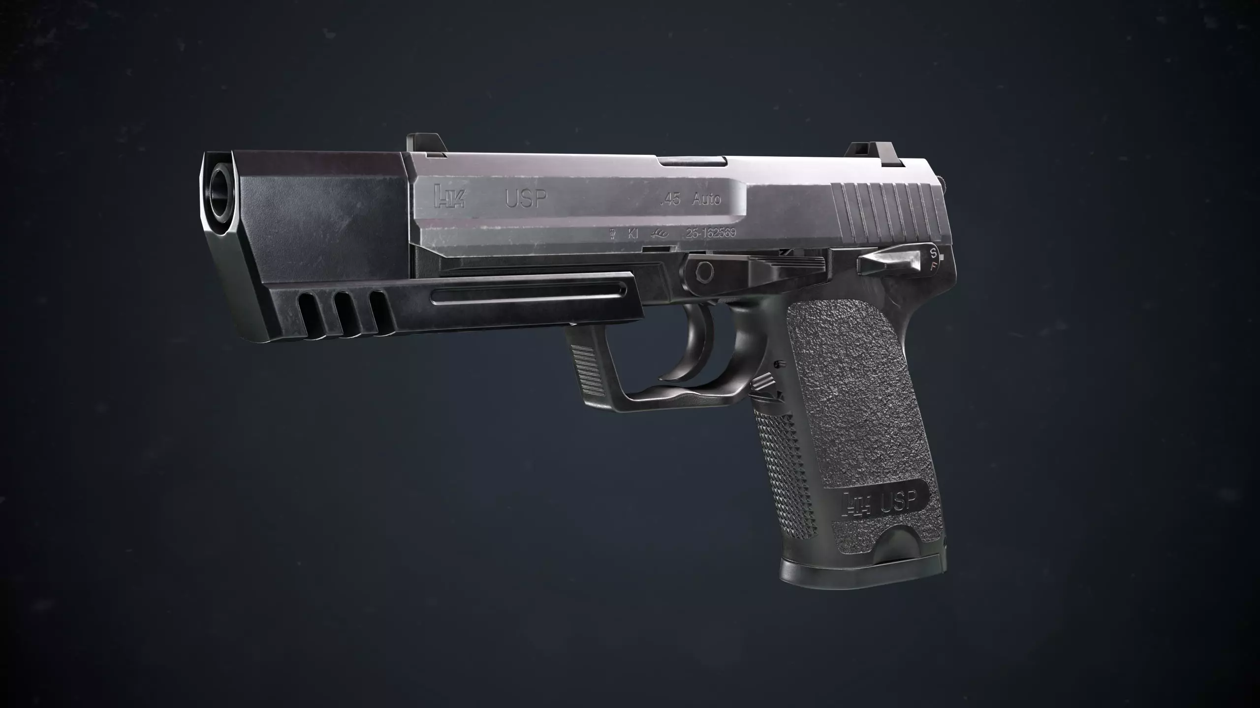 Heckler and Koch USP Match Low-poly 3D model_0