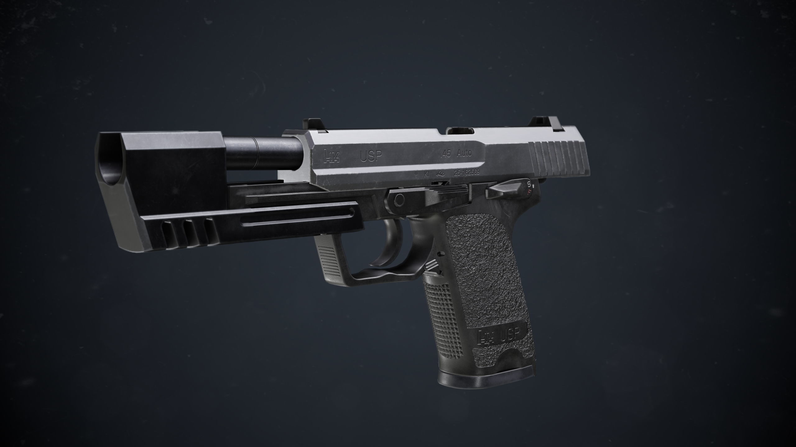 Heckler and Koch USP Match Low-poly 3D model_10