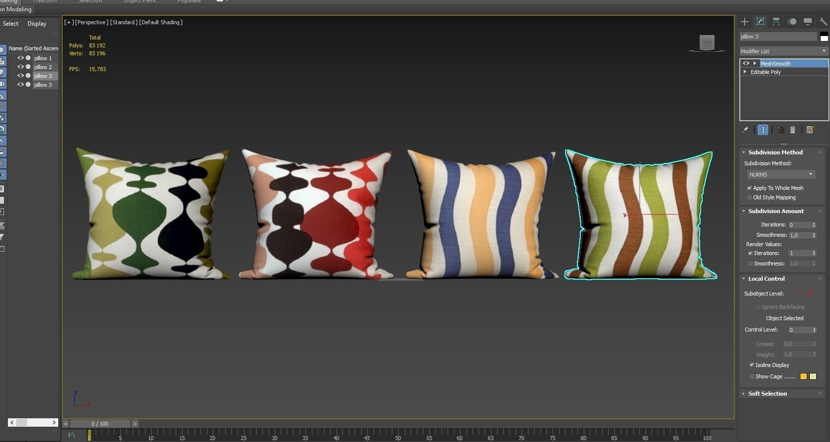 Decorative pillows  set 041 3D model_4