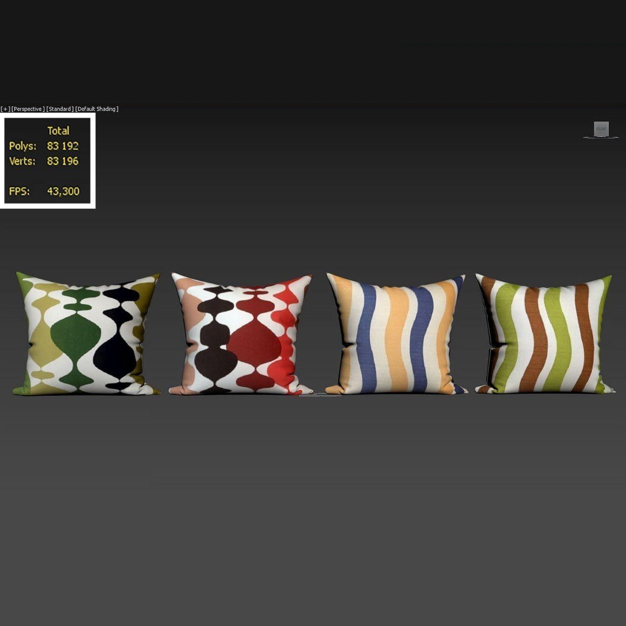 Decorative pillows  set 041 3D model_2