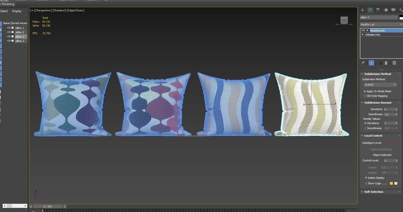 Decorative pillows  set 041 3D model_5