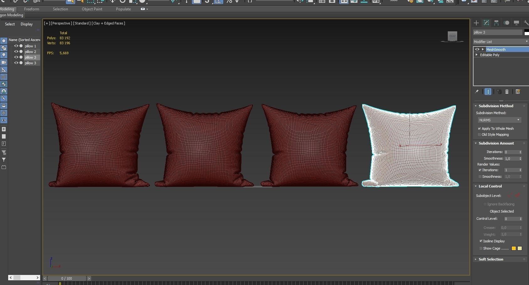 Decorative pillows  set 041 3D model_7