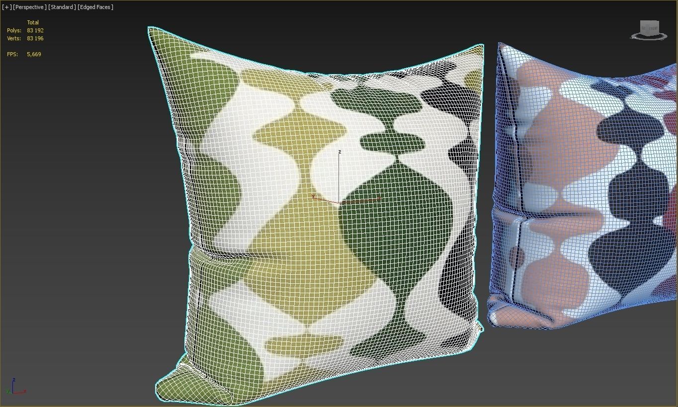 Decorative pillows  set 041 3D model_9