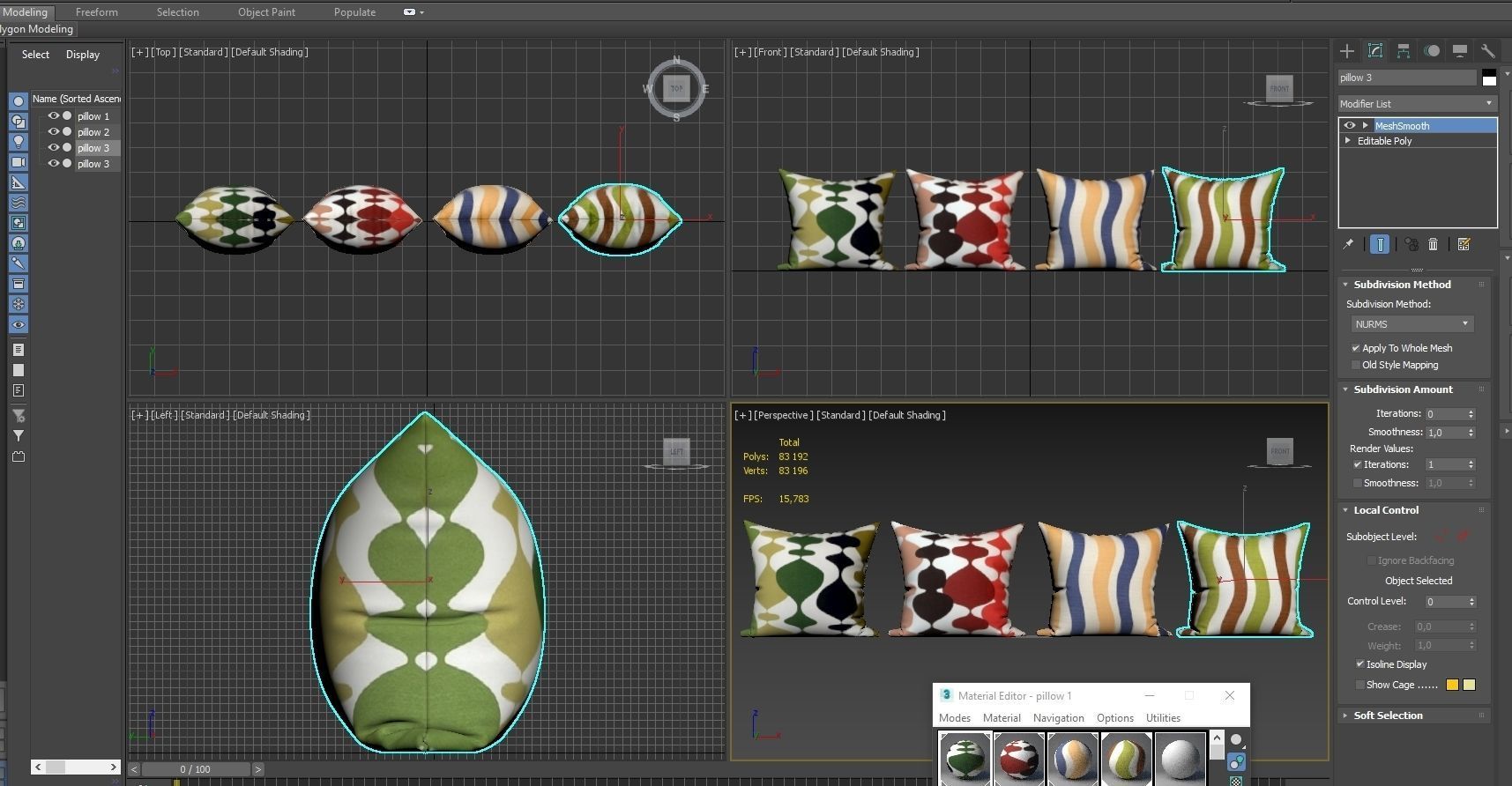 Decorative pillows  set 041 3D model_3