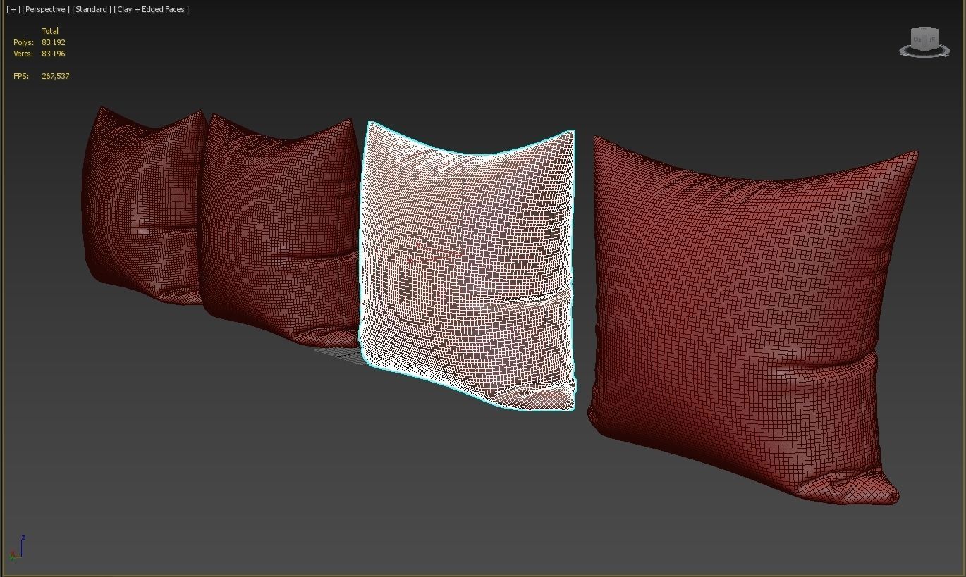 Decorative pillows  set 041 3D model_14