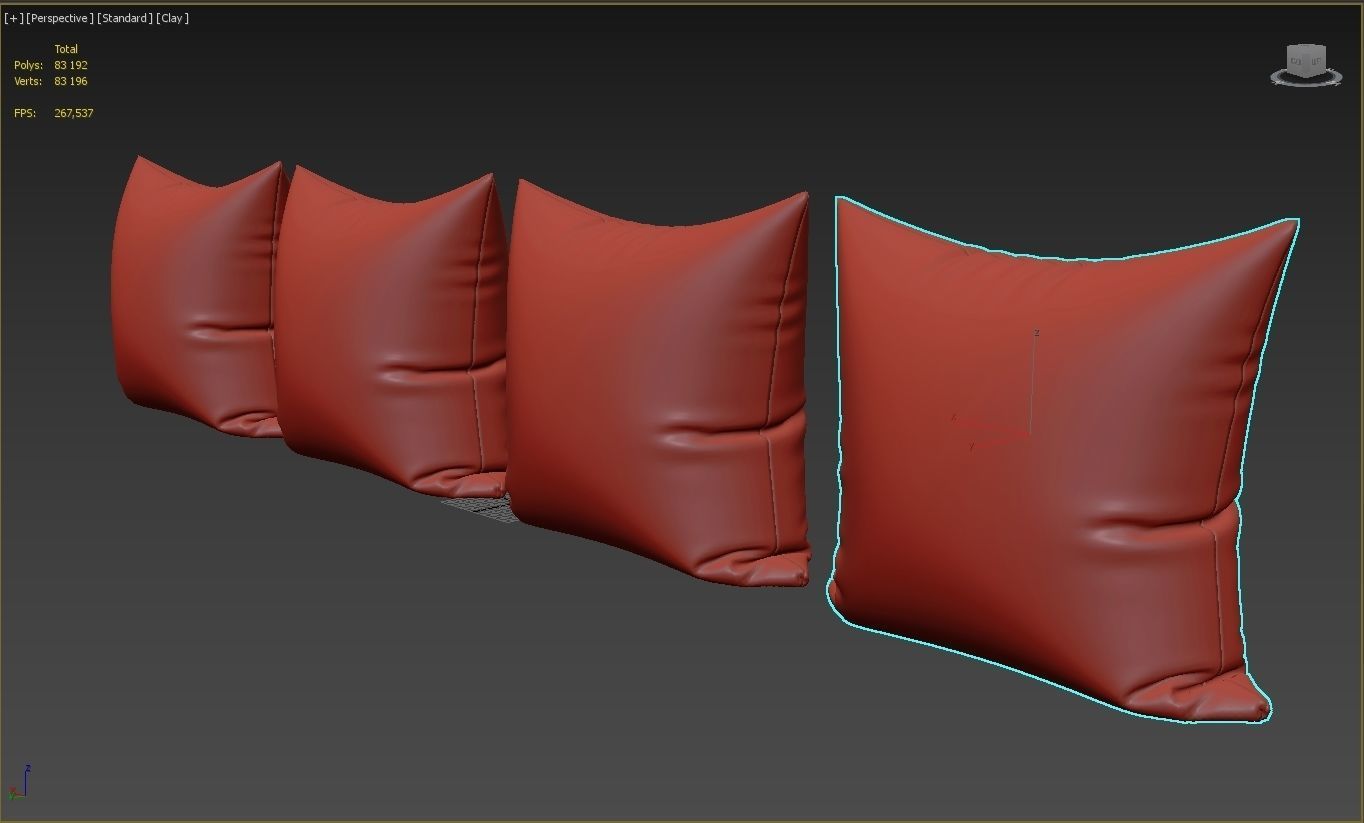 Decorative pillows  set 041 3D model_13