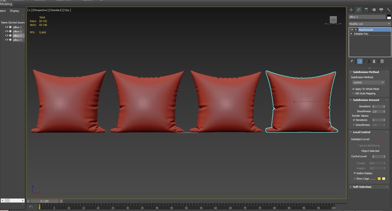 Decorative pillows  set 041 3D model_6