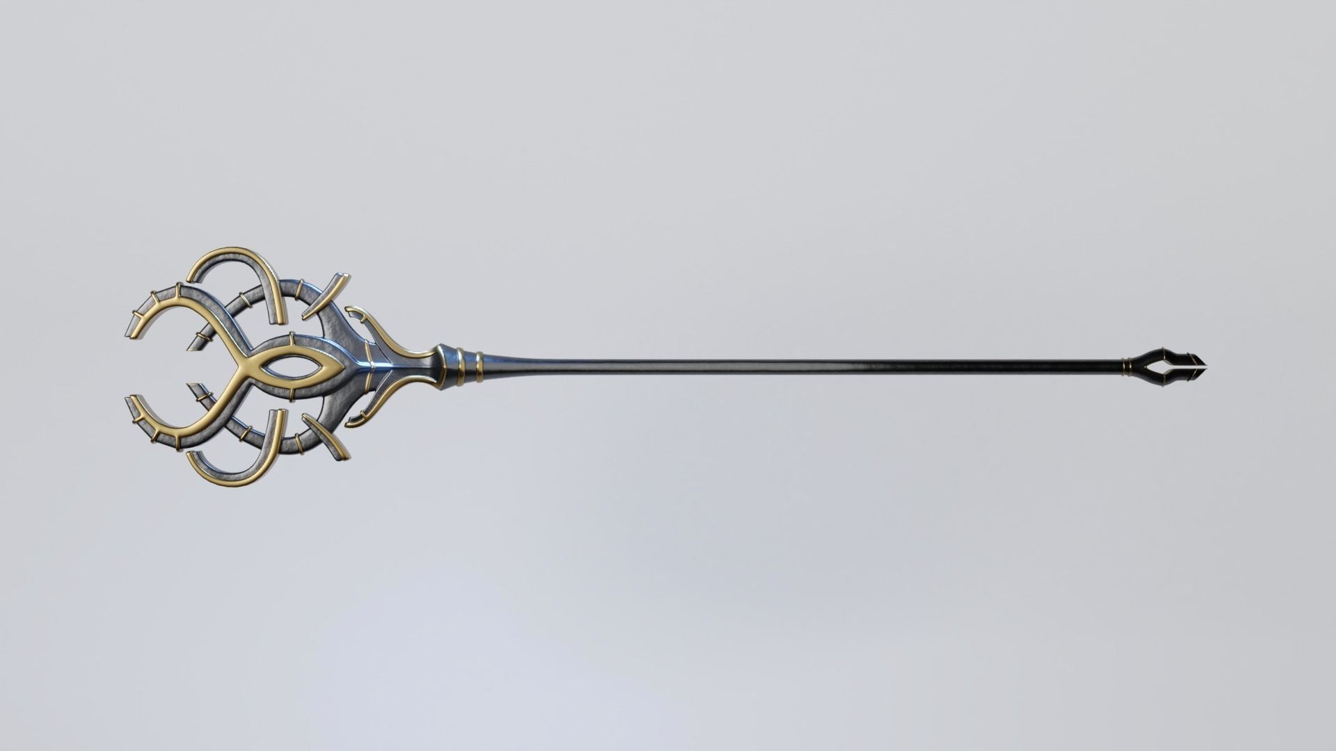 Magic Staff or Scepter Low-poly 3D model_1