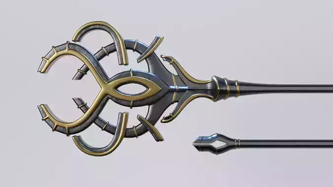 Magic Staff or Scepter Low-poly 3D model
