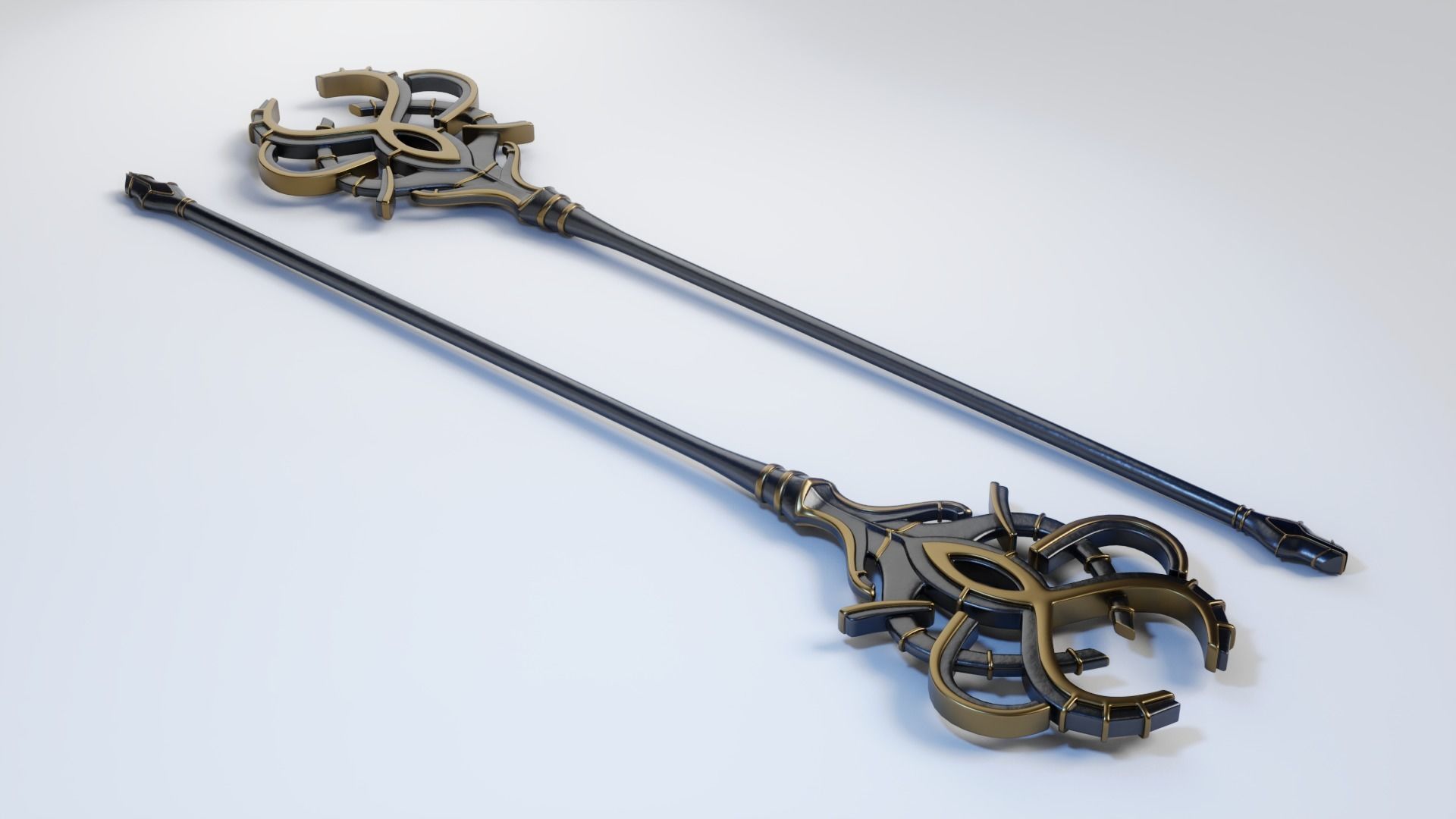 Magic Staff or Scepter Low-poly 3D model_3