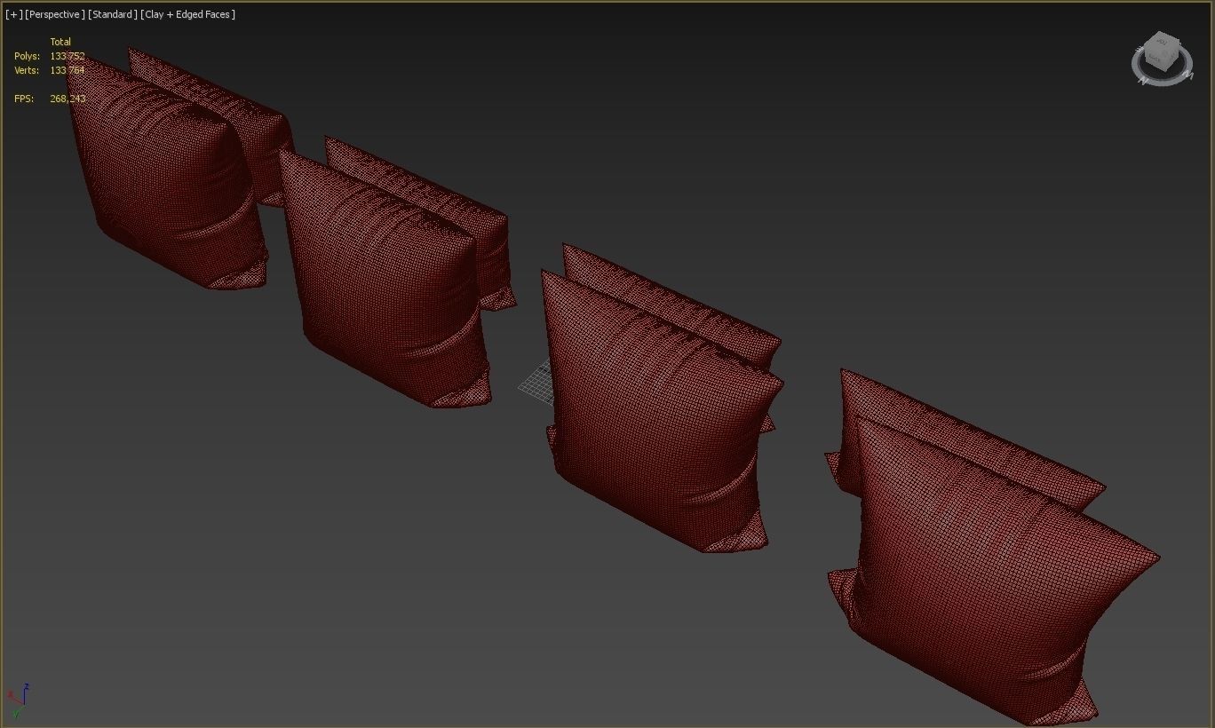 Decorative pillows set 042 3D model_12