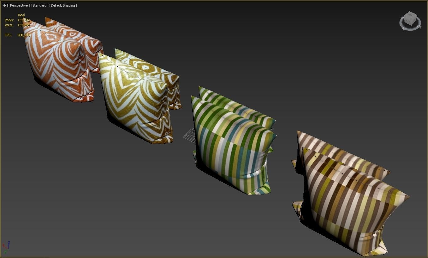 Decorative pillows set 042 3D model_8