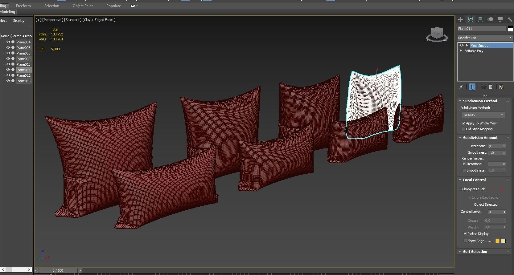 Decorative pillows set 042 3D model_7