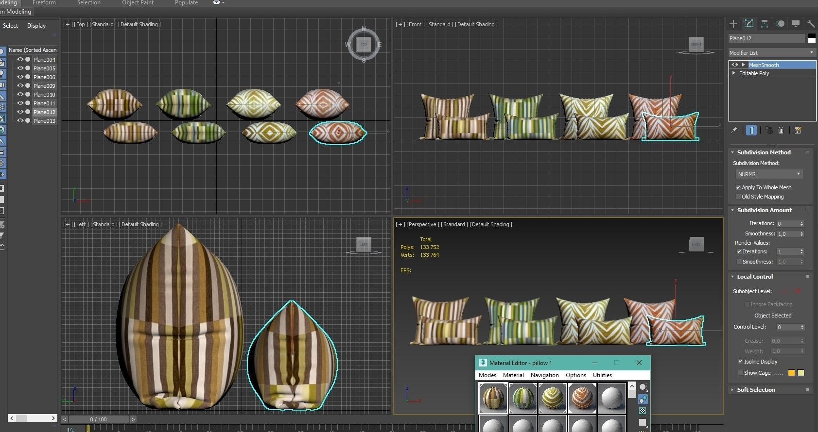 Decorative pillows set 042 3D model_1