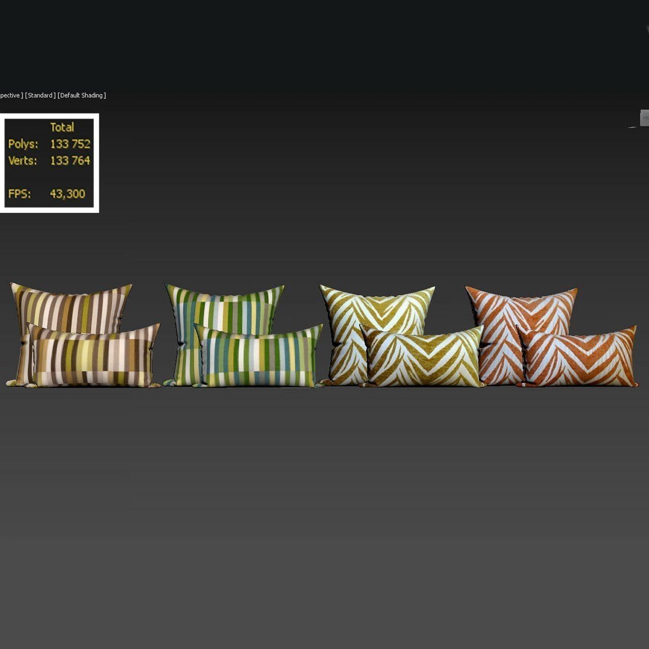 Decorative pillows set 042 3D model_2