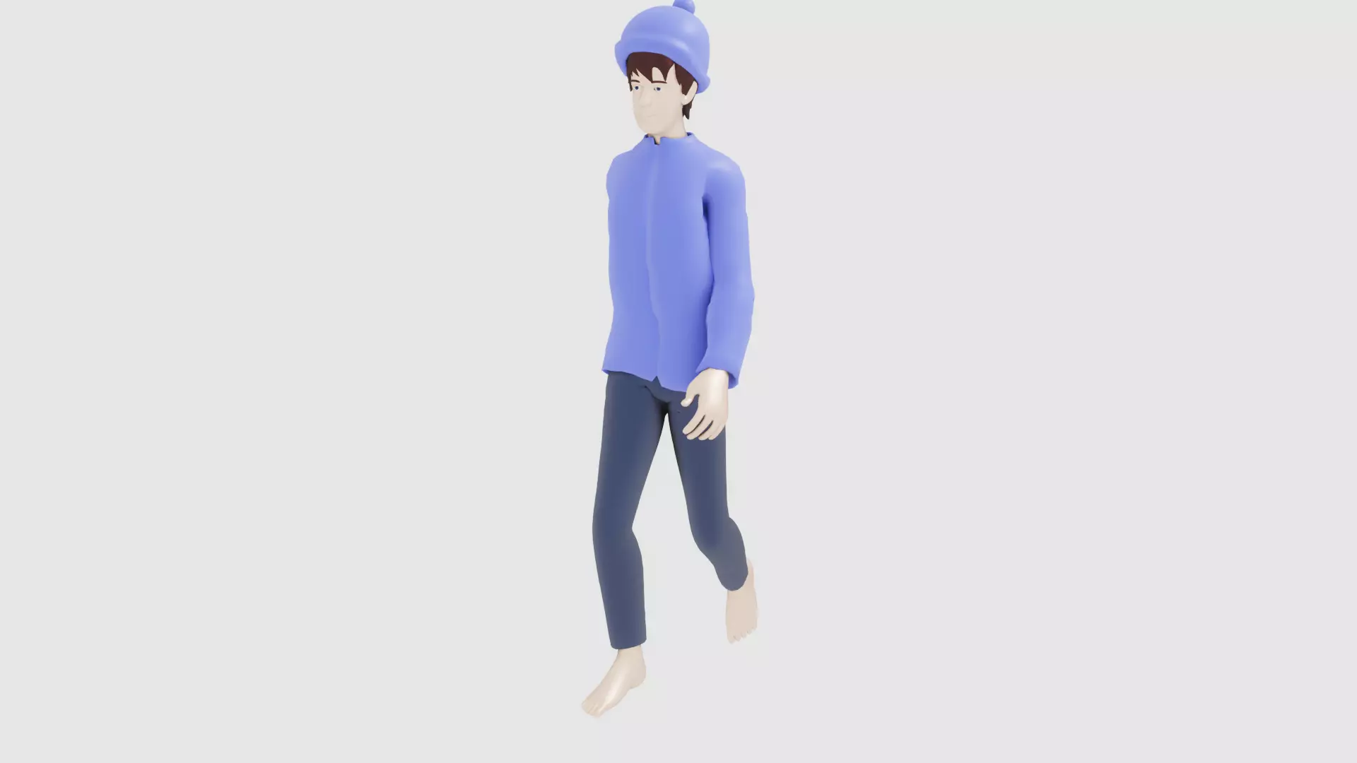 Rigged Character With Winter Cloths version1 Low-poly 3D model_0