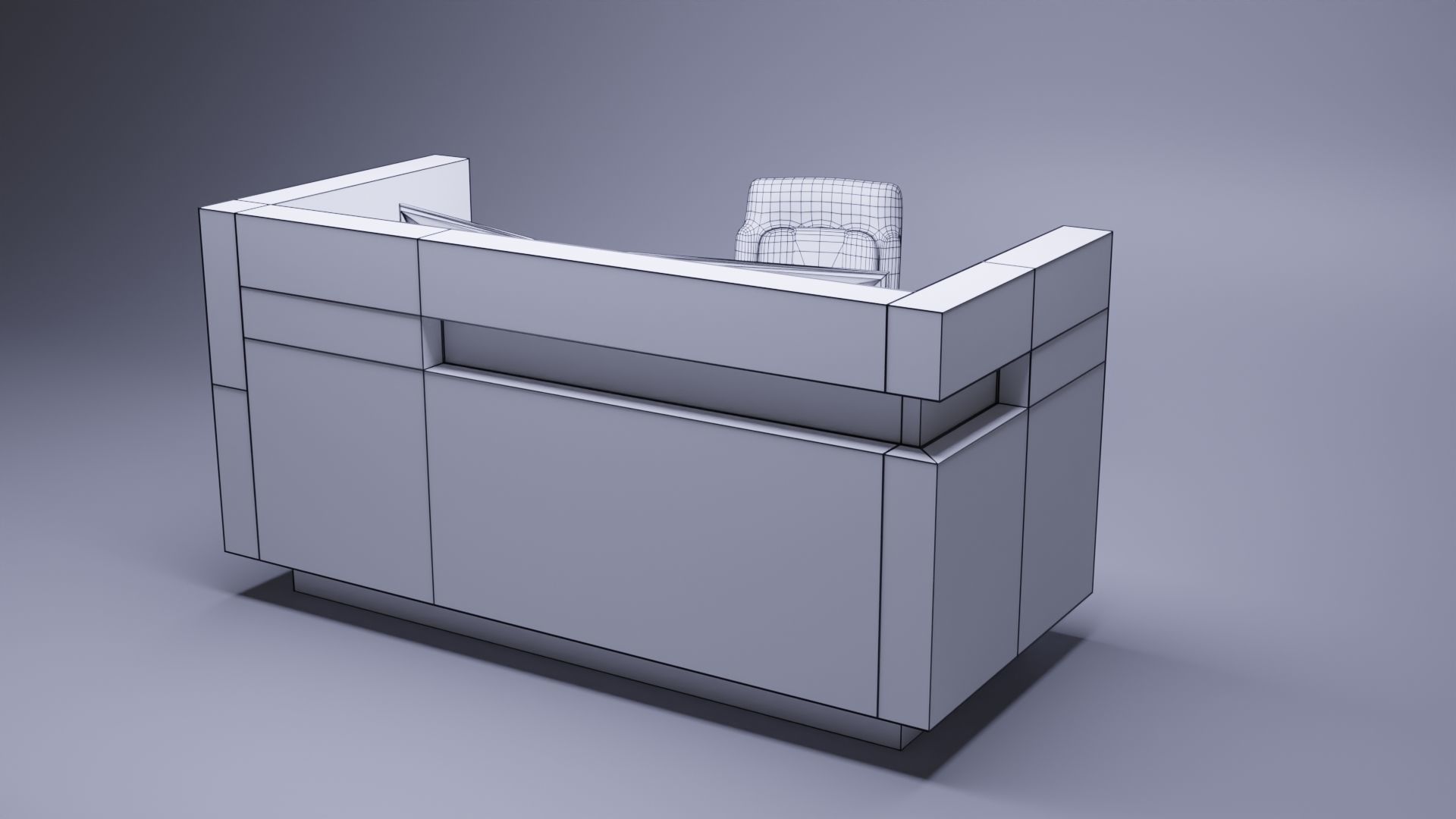 Reception Desk 3D model_4