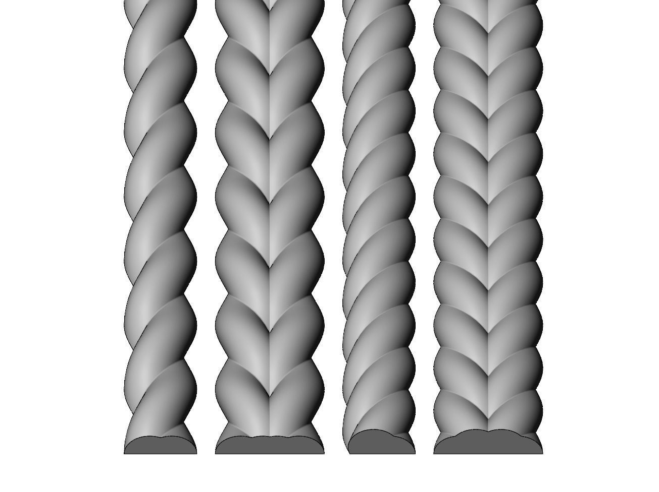 Rope and braids pattern relief 3D print model_11