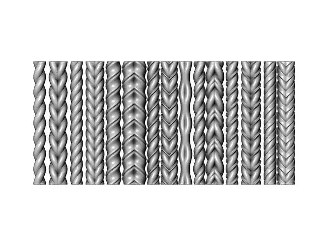 Rope and braids pattern relief 3D print model