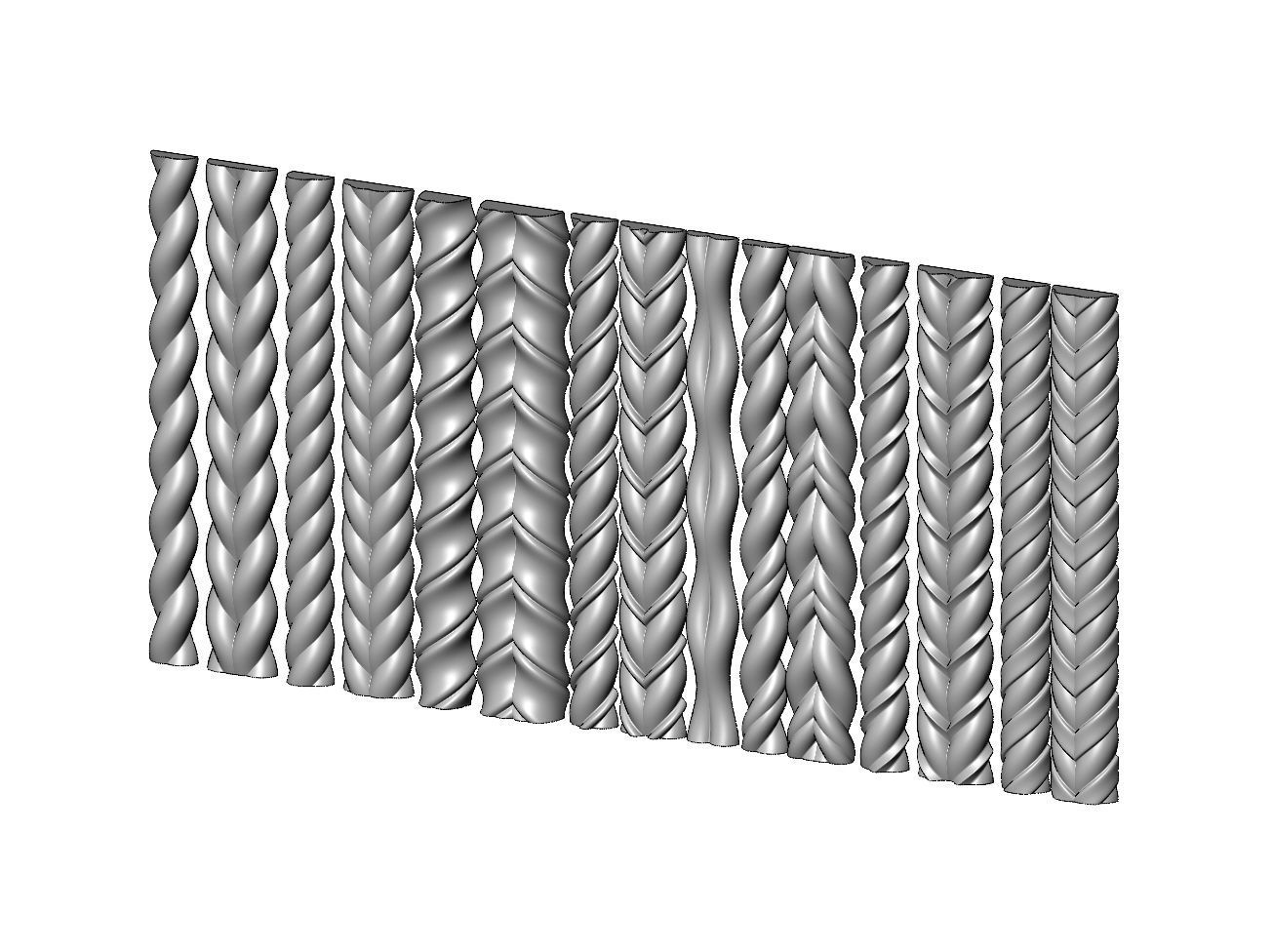 Rope and braids pattern relief 3D print model_1