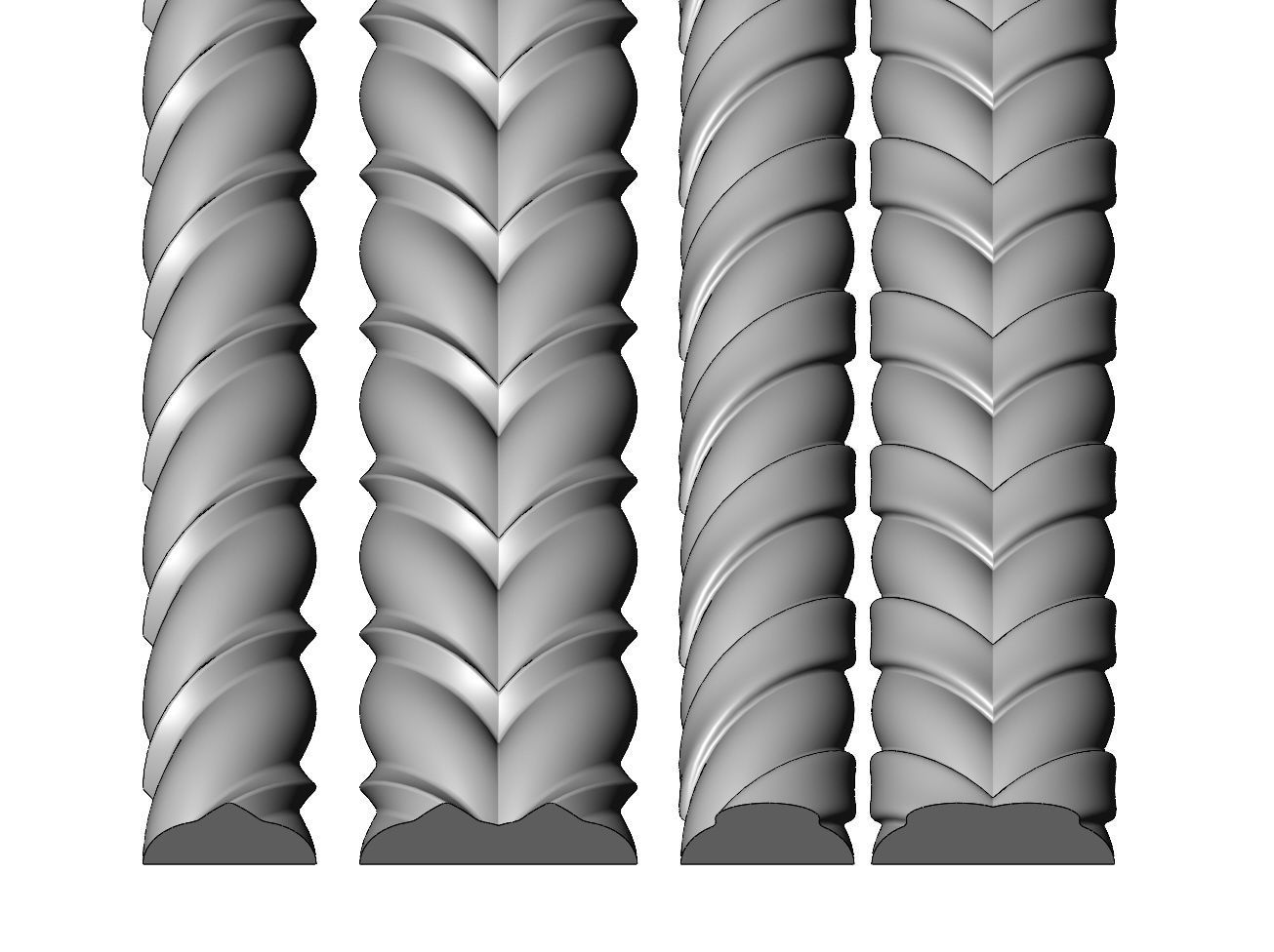 Rope and braids pattern relief 3D print model_14