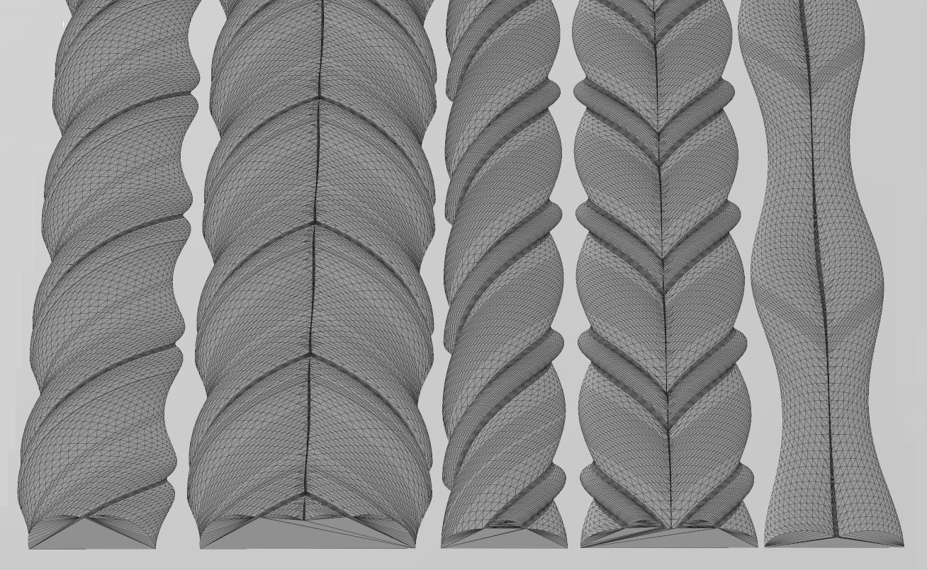 Rope and braids pattern relief 3D print model_19