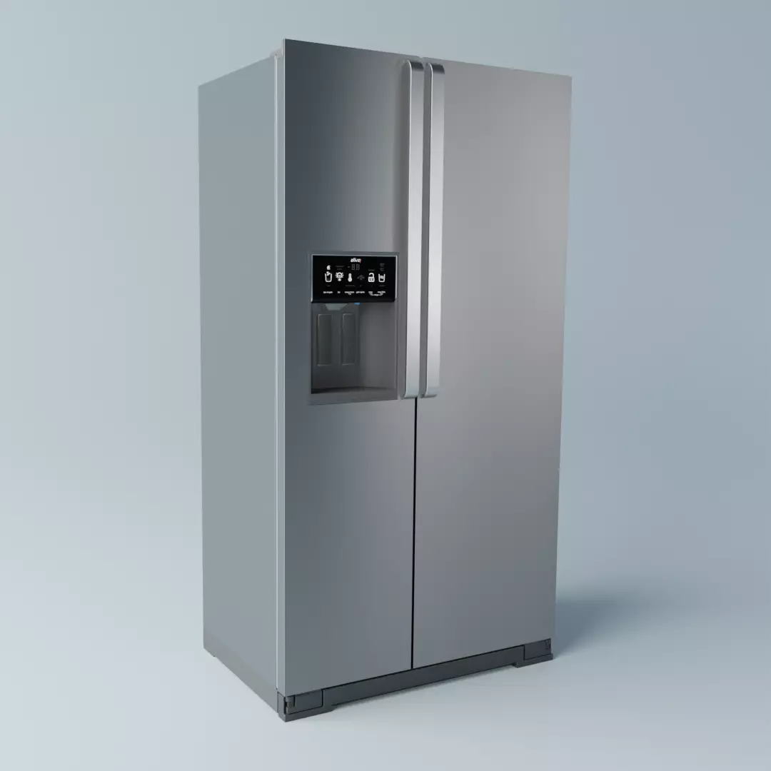 Brastemp Side by Side Refrigerator - Stainless Steel 3D model