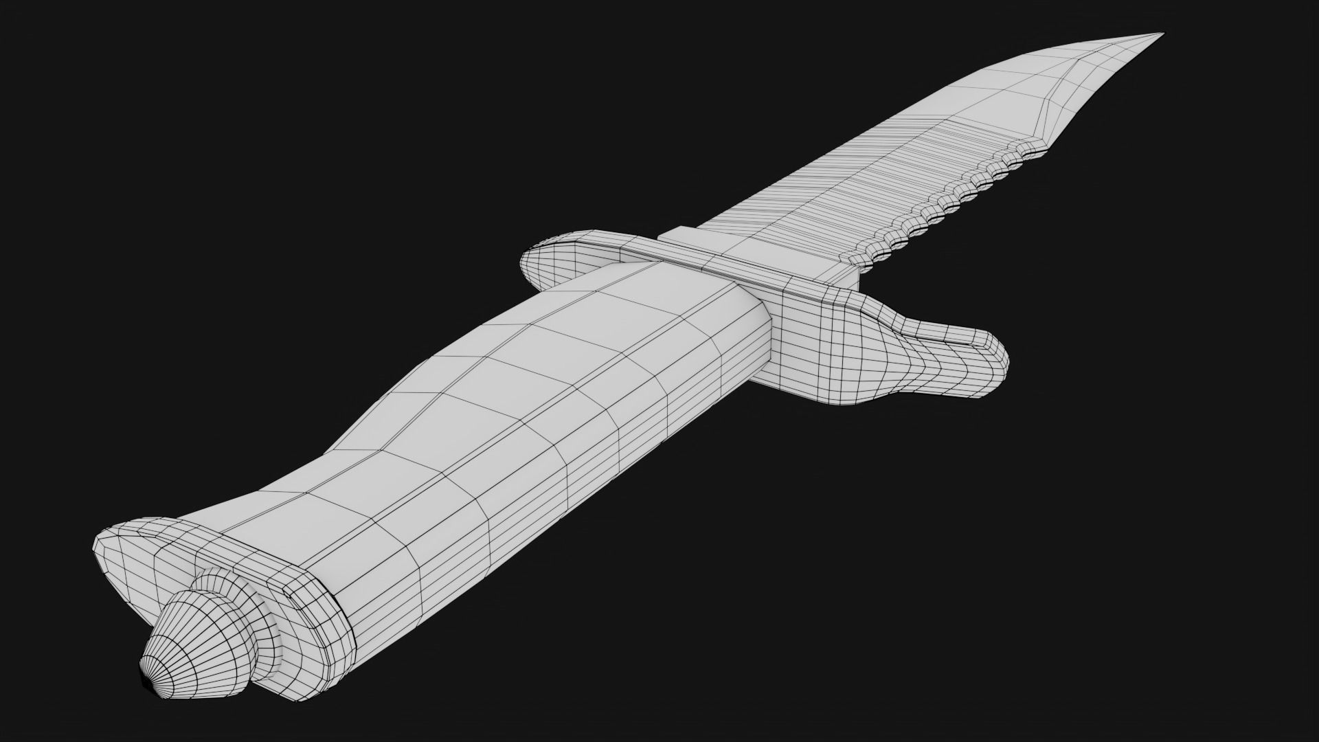 Combat Knife Low-Poly 3D Model  Low-poly 3D model_6