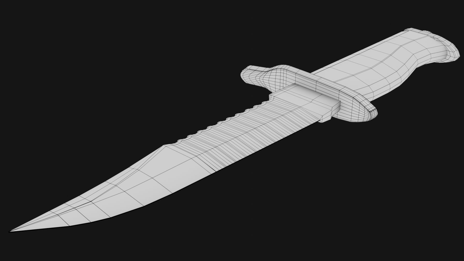 Combat Knife Low-Poly 3D Model  Low-poly 3D model_4