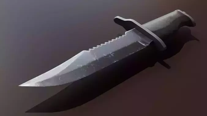 Combat Knife Low-Poly 3D Model 