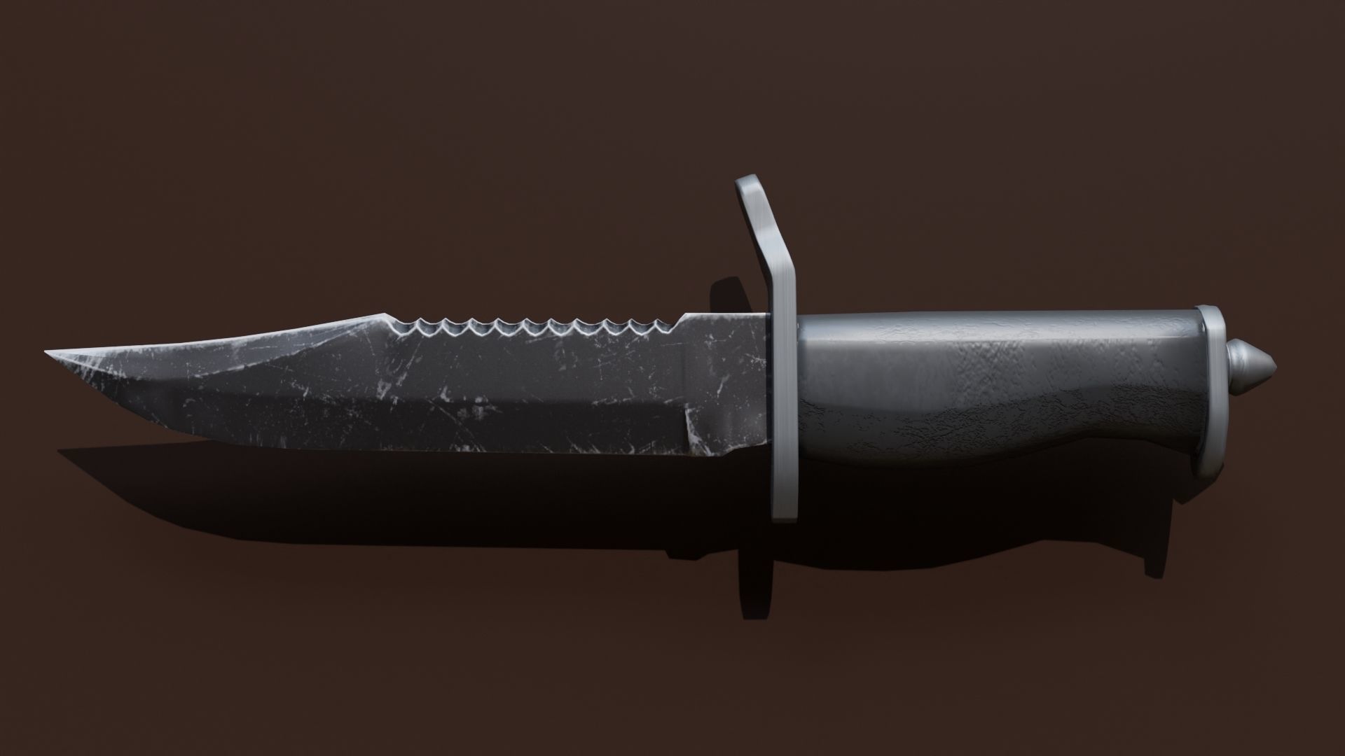 Combat Knife Low-Poly 3D Model  Low-poly 3D model_2